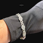 Moissanite Marquis Evil Eye Infinity Bracelet 6mm 8"