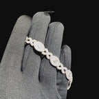Moissanite Marquis Evil Eye Infinity Bracelet 6mm 8"