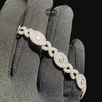 Moissanite Marquis Evil Eye Infinity Bracelet 6mm 8"