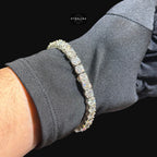 Moissanite Iced Sides Tennis Bracelet - 6.7mm 8"
