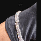 Moissanite Iced Sides Tennis Bracelet - 6.7mm 8"