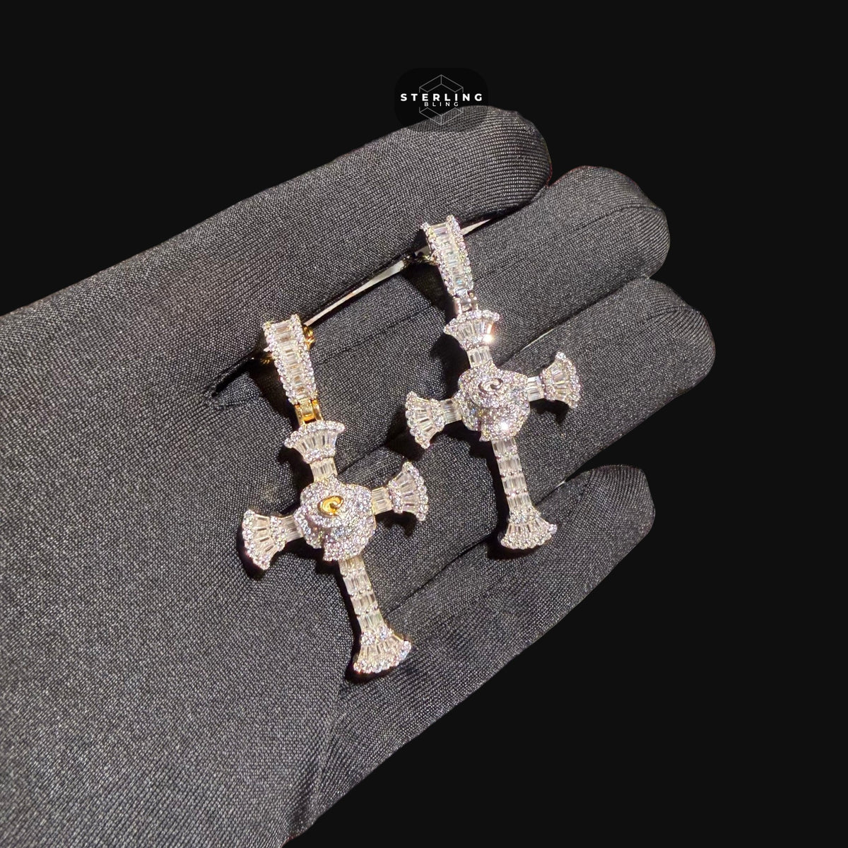 Moissanite Baguette Cross Pendant