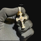Moissanite Baguette Cross Pendant