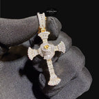 Moissanite Baguette Cross Pendant