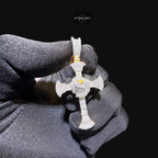 Moissanite Baguette Cross Pendant