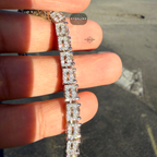 Moissanite Iced Sides Tennis Bracelet - 6.7mm 8"