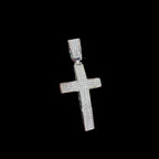 Moissanite Iced Cross Pendant + Steel Rope Chain