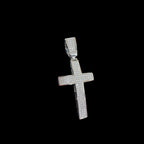Moissanite Iced Cross Pendant + Steel Rope Chain