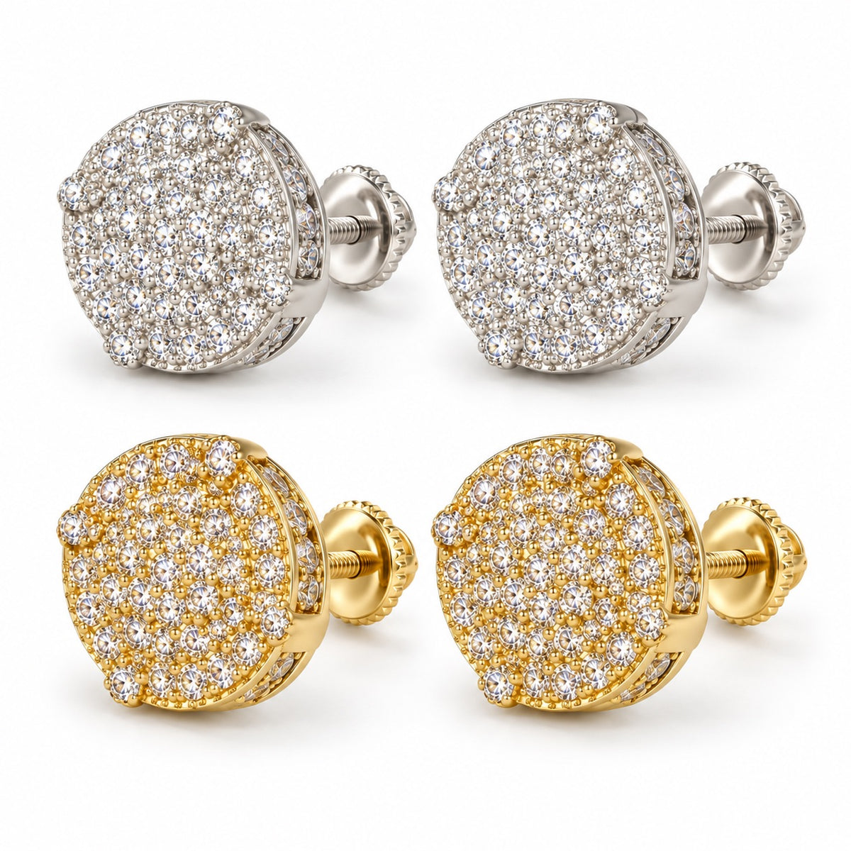 10mm Round Moissanite Earrings