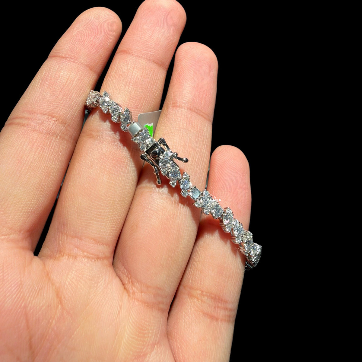 5mm Moissanite Floral Bracelet Womens