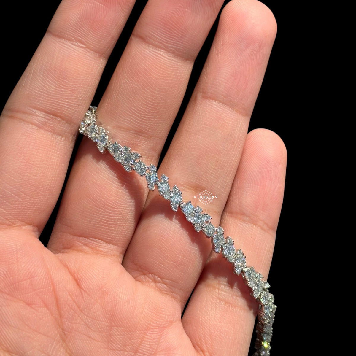 5mm Moissanite Floral Bracelet Womens