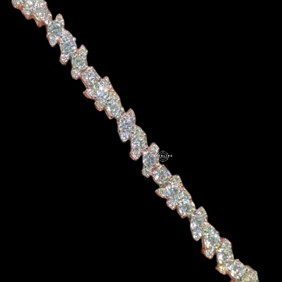 5mm Moissanite Floral Bracelet Womens