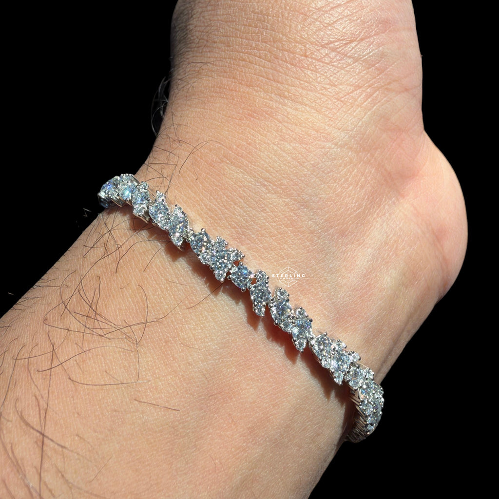 5mm Moissanite Floral Bracelet Womens