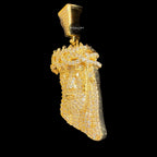 Moissanite Small Jesus Head Gold Tone