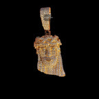 Moissanite Small Jesus Head Gold Tone