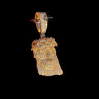 Moissanite Small Jesus Head Gold Tone