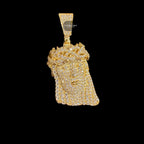 Moissanite Small Jesus Head Gold Tone