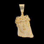 Moissanite Small Jesus Head Gold Tone