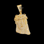 Moissanite Small Jesus Head Gold Tone