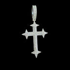 Moissanite Cross Pendant Iced Out w/Rope Chain