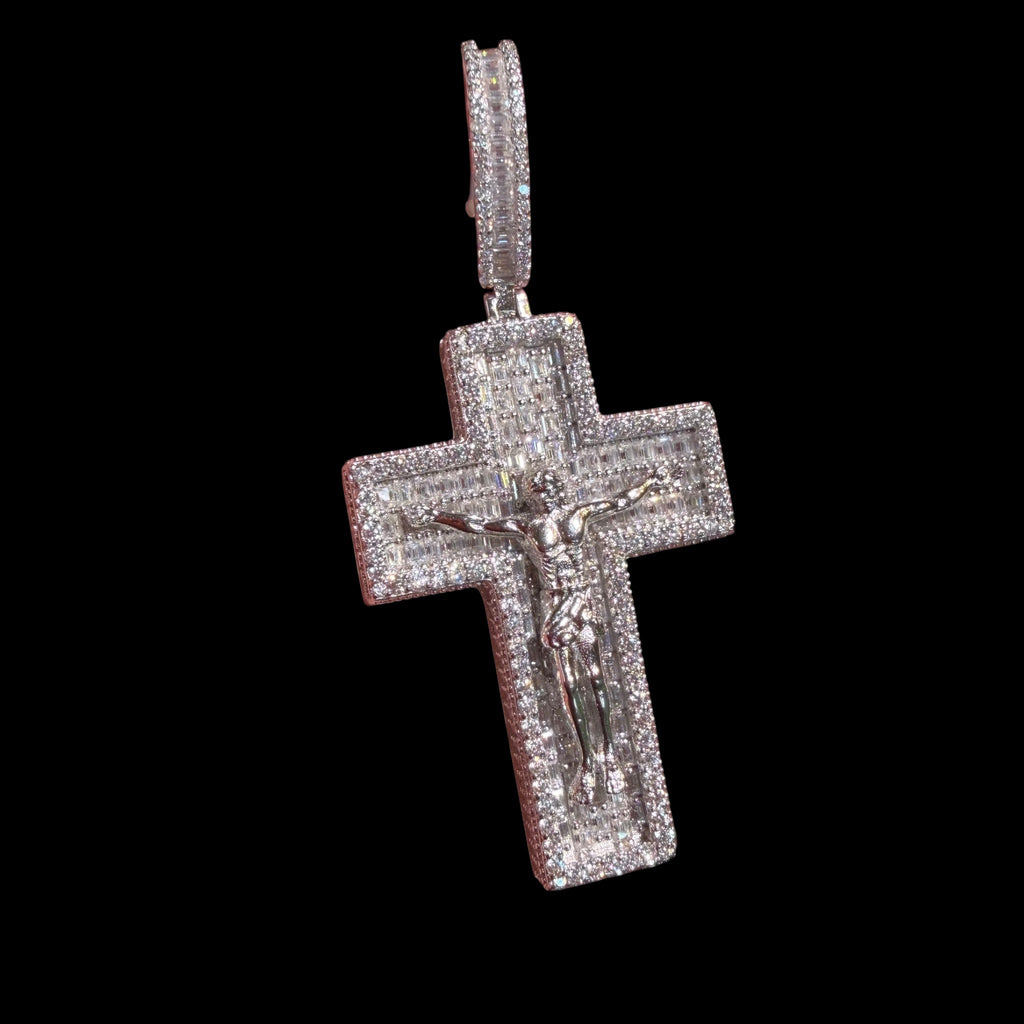 Moissanite Jesus Cross Crucifix Pendant
