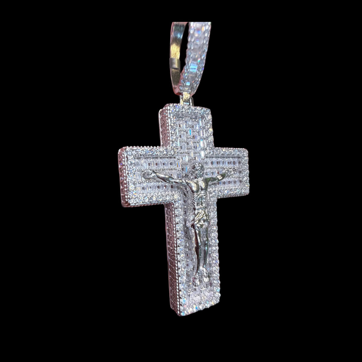 Moissanite Jesus Cross Crucifix Pendant