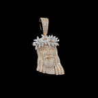 Moissanite Marquis Thorns Rose Jesus Pendant