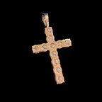 Moissanite Rose Gold Tennis Cross Pendant