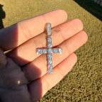 Moissanite 2" Tennis Cross Pendant