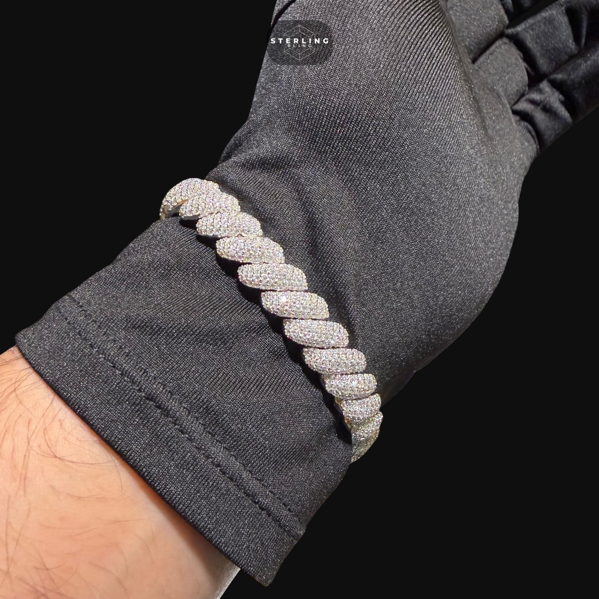 Moissanite Iced Twisted Bracelet 9.6mm 8"