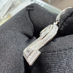 Moissanite 3D Baguette Number Charm Pendants