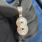 Moissanite 3D Baguette Number Charm Pendants