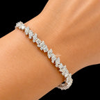 5mm Moissanite Floral Bracelet Womens