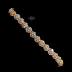 Moissanite Gold 5mm Flower Cluster Tennis Bracelet 925 Sterling Silver
