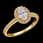 2CT Oval Moissanite Halo Ring