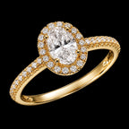2CT Oval Moissanite Halo Ring
