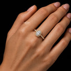 2CT Oval Moissanite Halo Ring