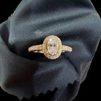 2CT Oval Moissanite Halo Ring