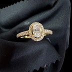 2CT Oval Moissanite Halo Ring