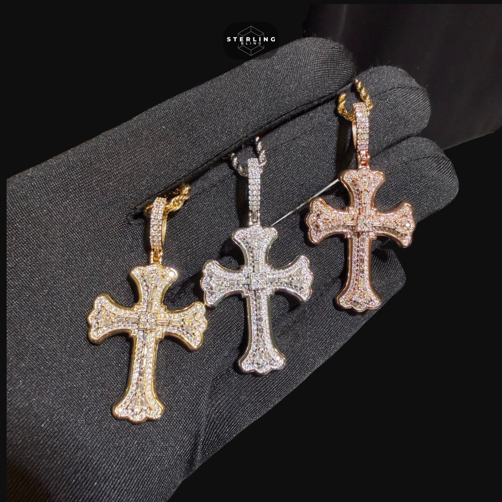 Moissanite Gothic Cross Pendant