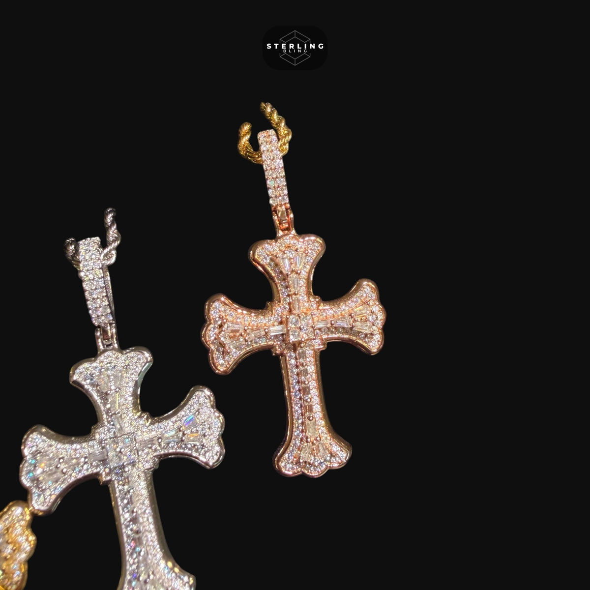 Moissanite Gothic Cross Pendant