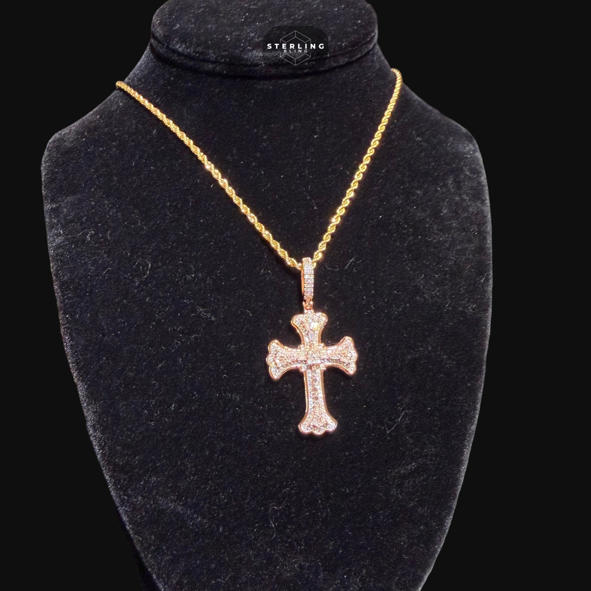 Moissanite Gothic Cross Pendant