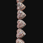 Moissanite Heart Bracelet 7mm 7"