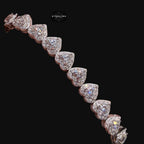 Moissanite Heart Bracelet 7mm 7"
