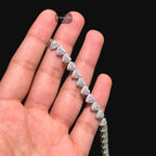 Moissanite Heart Bracelet 7mm 7"