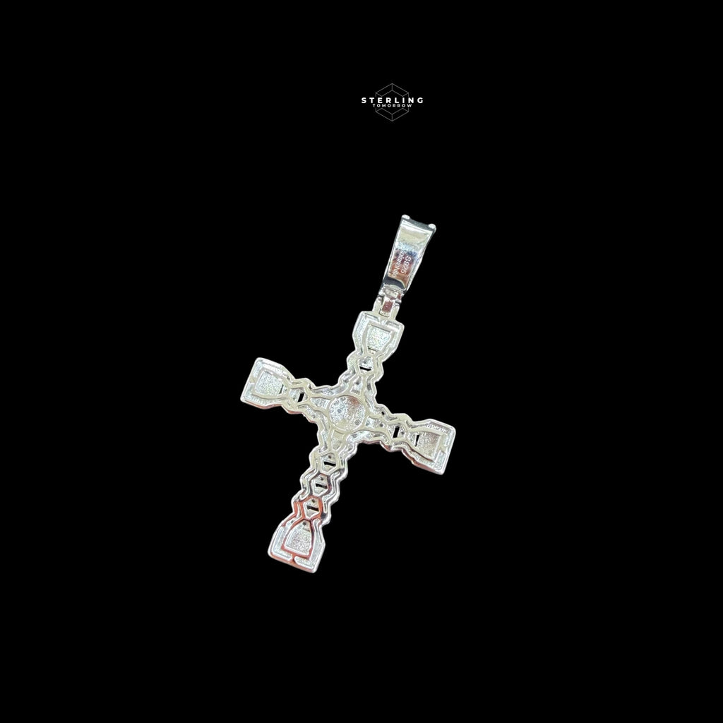 Moissanite Money Cross Pendant 925 Sterling Silver, Iced Out 100 Dollar Sign Cross Necklace,