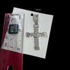 Moissanite Money Cross Pendant 925 Sterling Silver, Iced Out 100 Dollar Sign Cross Necklace,