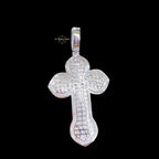 Moissanite Pear Cut Cross Pendant Iced Out