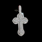 Moissanite Pear Cut Cross Pendant Iced Out
