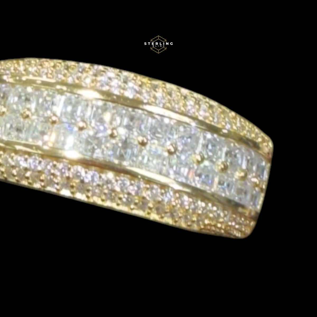 Mens Princess Cut Moissanite Engagement Ring, 925 Sterling Silver Wedding Band